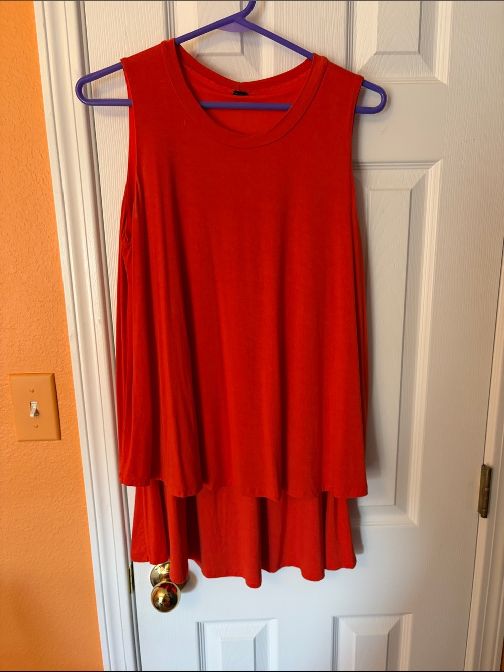 Women’s Orange Layered Sleeveless Top